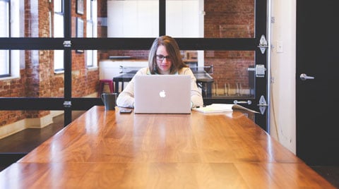woman on a laptop working on a data science project