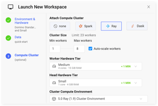 Domino Workspace autoscaling compute cluster